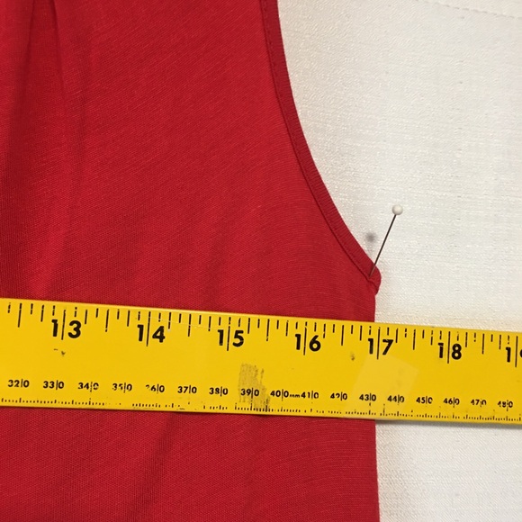 Daisy Fuentes LG Maxi Dress Red Sleeveless Keyhole pleated neck NWT - Picture 5 of 10